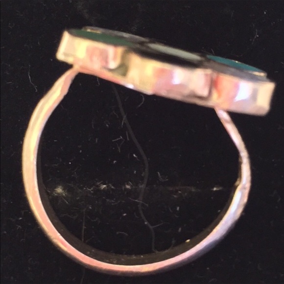 925 SterlingSilver(?) Artisan💍w/7 Gemstone 5 - Picture 4 of 8